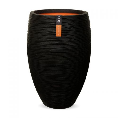 Capi vaas elegant deluxe rib nl 40x30 zwart