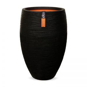 Capi vaas elegant deluxe rib nl 40x30 zwart