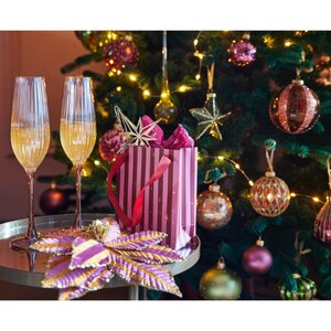Champagneglas glas - donker roze - Ø 7 cm - afbeelding 2