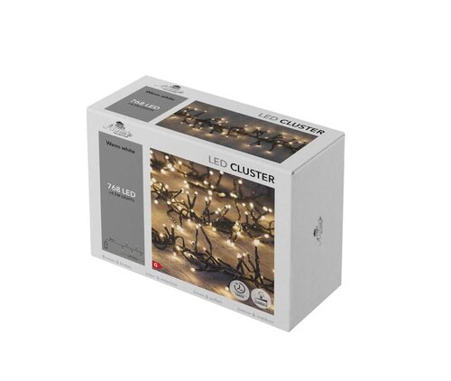 Clusterverlichting – 768 LED – 4,5 m – warm wit – binnen en buiten – met timer – dimbaar - afbeelding 2