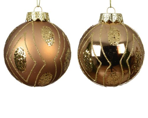 Decoris Bal polypropyleen - camel bruin - Ø 8 cm - afbeelding 1