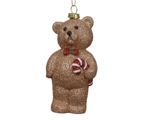 Decoris Beer kunststof - pecannoot bruin - 6,4 × 5 × 12,3 cm - afbeelding 1