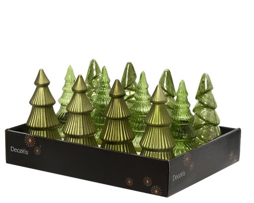 Decoris Boom glas - dennengroen - Ø 8,5 cm - afbeelding 2