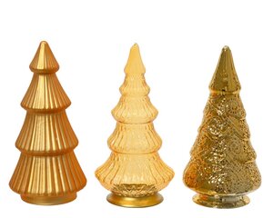 Decoris Boom glas - goud - Ø 8,5 cm - afbeelding 1