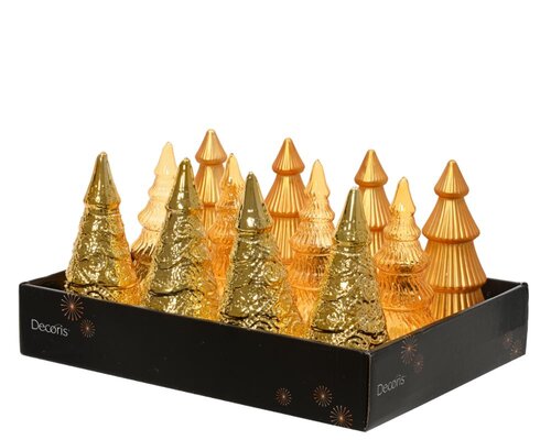 Decoris Boom glas - goud - Ø 8,5 cm - afbeelding 2