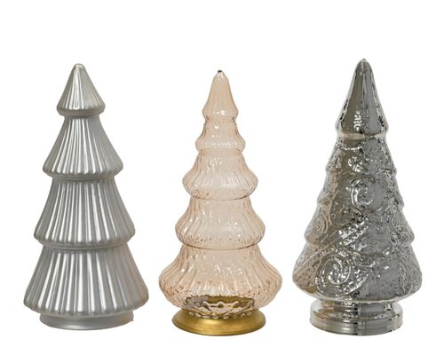 Decoris Boom glas - zilver - Ø 8,5 cm - afbeelding 1