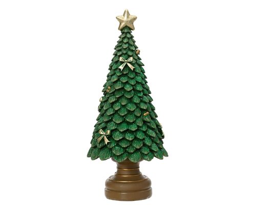 Decoris Boom polyresin - groen - 10 × 10 × 23 cm