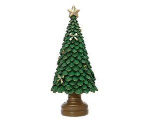 Decoris Boom polyresin - groen - 10 × 10 × 23 cm