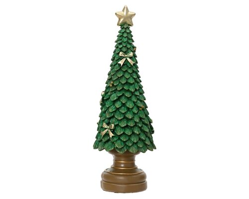 Decoris Boom polyresin - groen - 12 × 12 × 36 cm