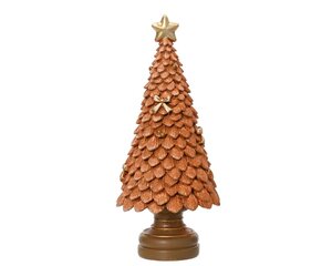 Decoris Boom polyresin - karamel bruin - 10 × 10 × 23 cm