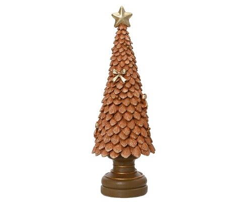Decoris Boom polyresin - karamel bruin - 12 × 12 × 36 cm