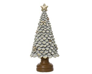 Decoris Boom polyresin - zilver - 10 × 10 × 23 cm