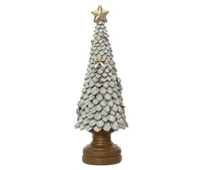 Decoris Boom polyresin - zilver - 12 × 12 × 36 cm