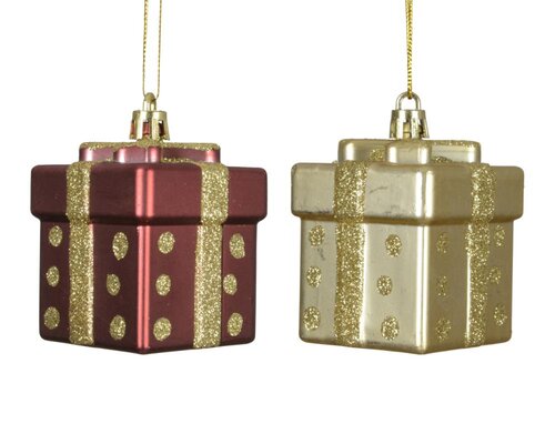 Decoris Cadeau kunststof - ossenbloed/kleur(en) - 5 × 5 × 6,8 cm - afbeelding 1