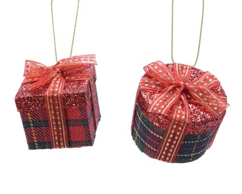 Decoris Cadeaudoos kunststof - rood/kleur(en) - 4,2 × 4,2 × 3,7 cm