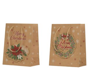 Decoris Cadeautas pakpapier 3d - bruin/kleur(en) - 26 × 12 × 32 cm