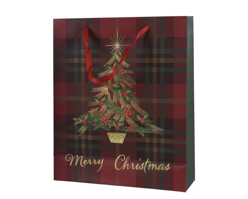 Decoris Cadeautas papier - rood/kleur(en) - 18 × 8 × 24 cm