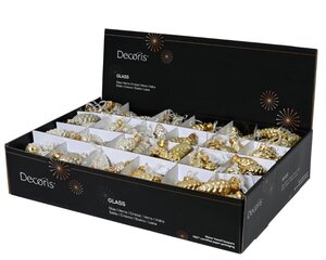 Decoris dennenappel glas parel/goud – diameter 2,5 cm, hoogte 6 cm - afbeelding 2