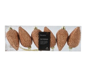Decoris Dennenappel polystyreen - brandy - Ø 4,5 cm - afbeelding 1