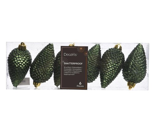 Decoris Dennenappel polystyreen - dennengroen - Ø 4,5 cm - afbeelding 1