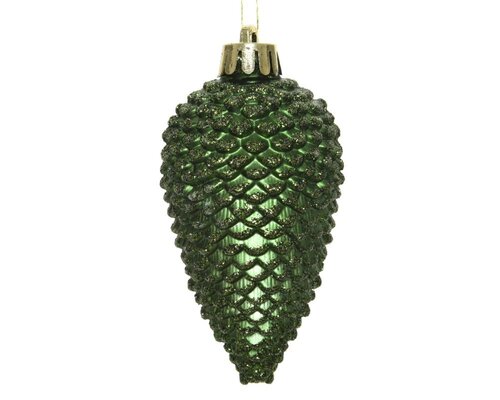 Decoris Dennenappel polystyreen - dennengroen - Ø 4,5 cm - afbeelding 2