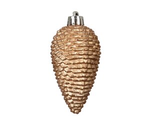 Decoris Dennenappel polystyreen - karamel bruin - Ø 4,5 cm - afbeelding 2