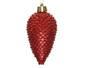 Decoris Dennenappel polystyreen - kerstrood - Ø 4,5 cm - afbeelding 2