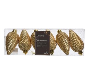 Decoris Dennenappel polystyreen - licht goud - Ø 4,5 cm - afbeelding 1