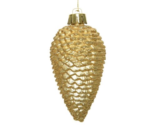 Decoris Dennenappel polystyreen - licht goud - Ø 4,5 cm - afbeelding 4