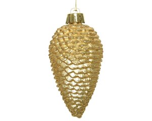 Decoris Dennenappel polystyreen - licht goud - Ø 4,5 cm - afbeelding 4