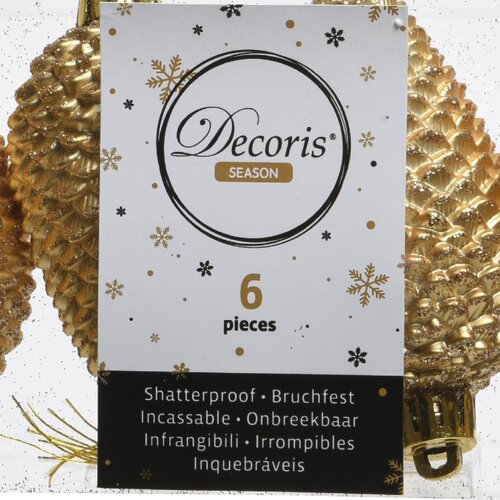 Decoris Dennenappel polystyreen - licht goud - Ø 4,5 cm - afbeelding 2