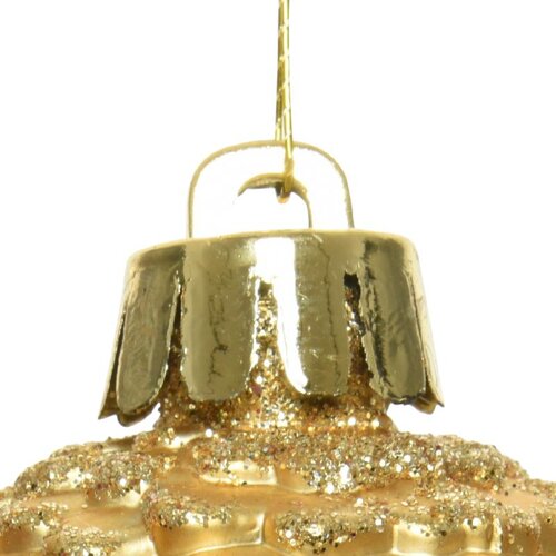 Decoris Dennenappel polystyreen - licht goud - Ø 4,5 cm - afbeelding 3