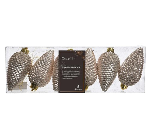 Decoris Dennenappel polystyreen - parel - Ø 4,5 cm - afbeelding 1