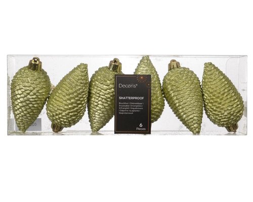 Decoris Dennenappel polystyreen - warm pistache - Ø 4,5 cm - afbeelding 1