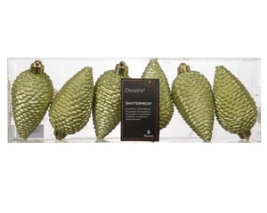 Decoris Dennenappel polystyreen - warm pistache - Ø 4,5 cm - afbeelding 1
