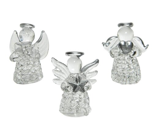 Decoris Engel glas - helder - Ø 4 cm - afbeelding 2