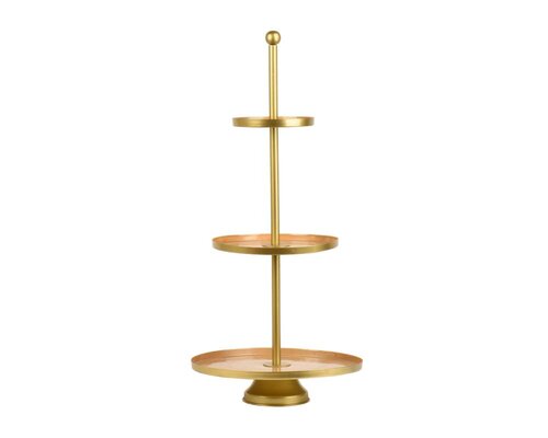 Decoris Etagere ijzer - goud - Ø 38 cm