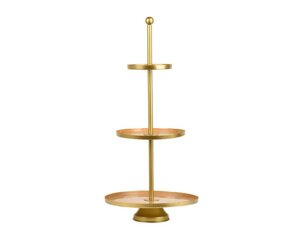 Decoris Etagere ijzer - goud - Ø 38 cm