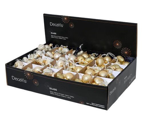Decoris figuur glas parel/goud – lengte 3,5 cm, breedte 4 cm, hoogte 11,5 cm - afbeelding 2