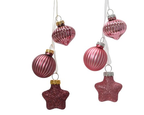 Decoris Figuur glas - roze/kleur(en) - 3,5 × 4 × 11,5 cm - afbeelding 1