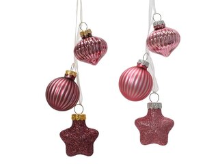 Decoris Figuur glas - roze/kleur(en) - 3,5 × 4 × 11,5 cm - afbeelding 1