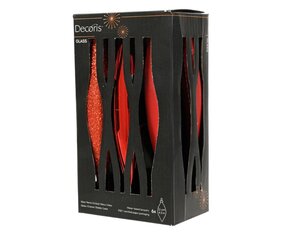 Decoris Ijspegel glas - kerstrood - Ø 2,5 cm - afbeelding 1