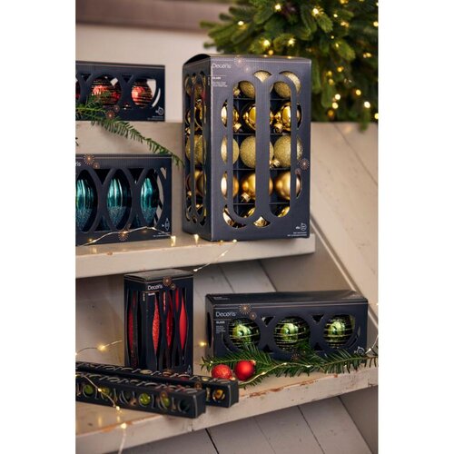 Decoris Ijspegel glas - kerstrood - Ø 2,5 cm - afbeelding 2
