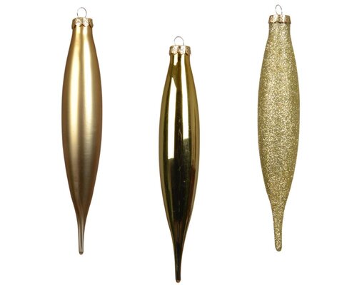 Decoris Ijspegel glas - licht goud - Ø 2,5 cm - afbeelding 2