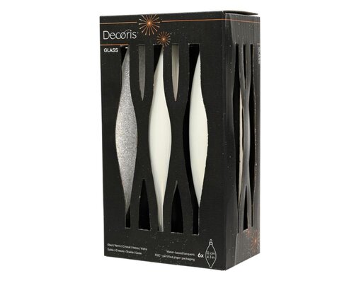 Decoris Ijspegel glas - winterwit - Ø 2,5 cm - afbeelding 1