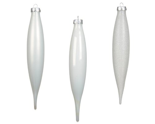 Decoris Ijspegel glas - winterwit - Ø 2,5 cm - afbeelding 2