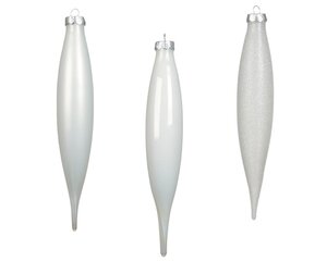 Decoris Ijspegel glas - winterwit - Ø 2,5 cm - afbeelding 2