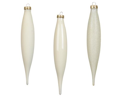 Decoris Ijspegel glas - wolwit - Ø 2,5 cm - afbeelding 2