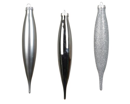 Decoris Ijspegel glas - zilver - Ø 2,5 cm - afbeelding 2
