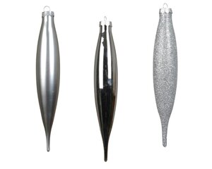 Decoris Ijspegel glas - zilver - Ø 2,5 cm - afbeelding 2